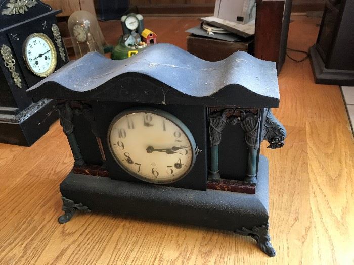 Lots of great Antique Mantle Clocks in various states of repair !