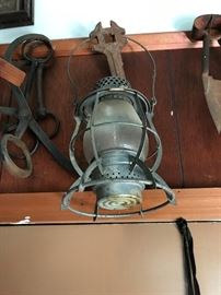 LOADS of vintage Railroad and Oil Lanterns - ALL priced and available at the sale !!