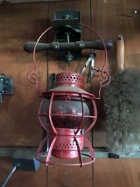 LOADS of vintage Railroad and Oil Lanterns - ALL priced and available at the sale !!