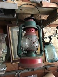 LOADS of vintage Railroad and Oil Lanterns - ALL priced and available at the sale !!