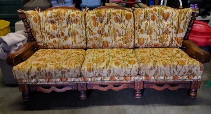 vintage maple colonial style sofa