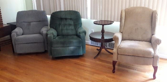 beige recliner available accent table avail
2 others SOLD