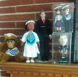 warner bobble head, misc collectable dolls