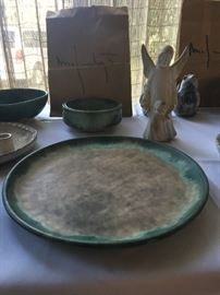 McCarty Nutmeg Platter with Jade rim $195.00  (2) McCarty angel $75.00