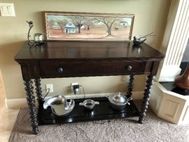 Piano Desk with Barley Twist Legs