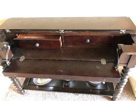 Piano Desk with Barley Twist Legs