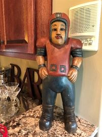 Wood Football Statue