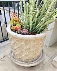 Stone basket planters