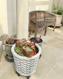 stone basket planter