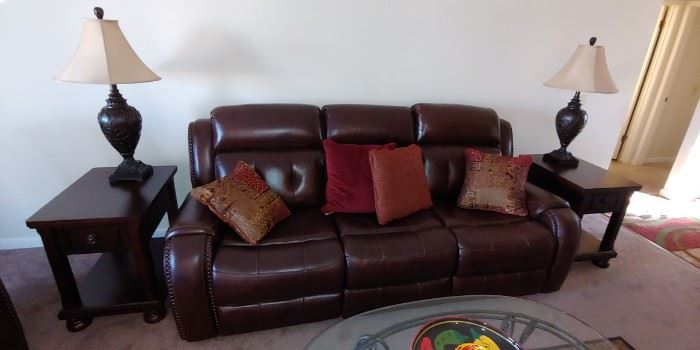 Leather power couch