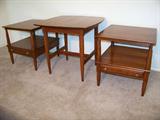 Vintage Willett Cherry-Wood Lamp/Occasional Tables, Original Conidtion