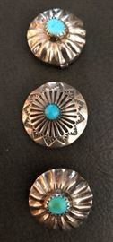 Sterling and Turquoise Button Covers 