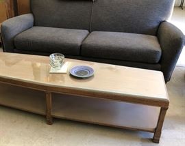 Vintage Coffee Table w Custom Glass Top