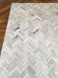 West Elm Pieced + Patched Cowhide Rug - Chevron Handcrafted 
