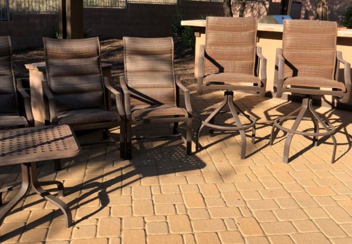 Patio Furniture: Chaise Chairs, Bar Stools, Sofa, Tables, Umbrella Stands... 
