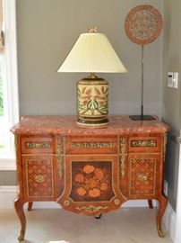 One of a pair of Italian marquetry servers