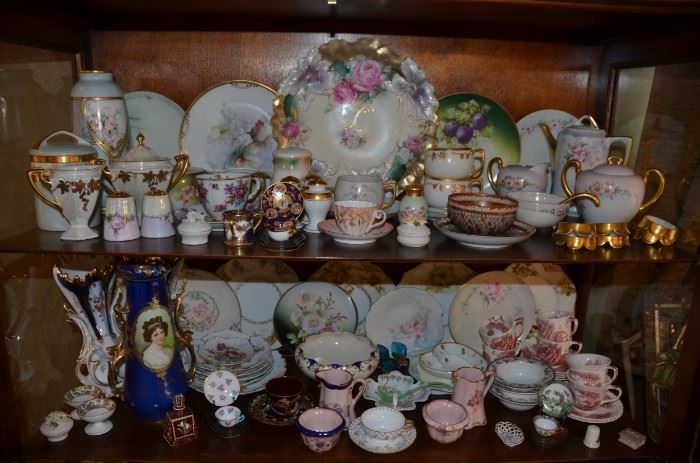 French Cobalt blue ORMOLU hand painted porcelain & Chinese Qing Dynasty Cloisonné pieces , rare china