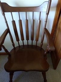 Closeup of armed dining chair