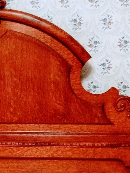 Detail of oak headboard