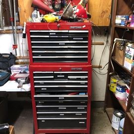 This Craftsman tool box is full of 1970's Craftsman hand tools that will be dispersed and sorted for sale. 