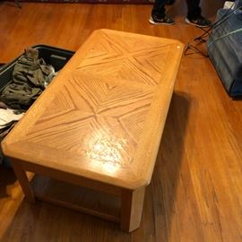 Folding coffee table in closed position  