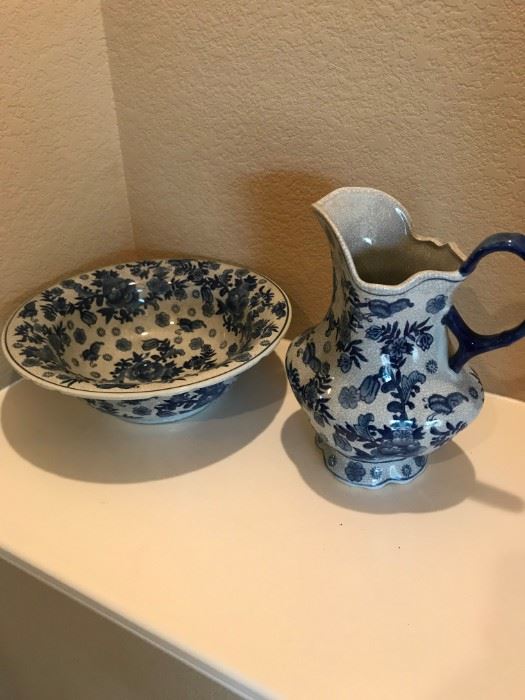 Chinese Marked Pitcher and Bowl