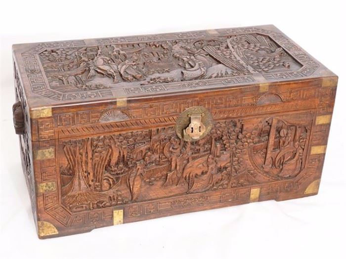 18EK Carved Chinese Camphor Chest