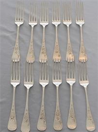 181EK 12 Sterling Silver Luncheon Forks