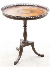212EK Circular Top Stand With Carved Top Edge