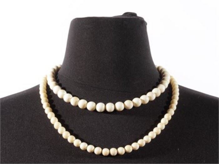 509EK Pair of Antique Bead Necklaces