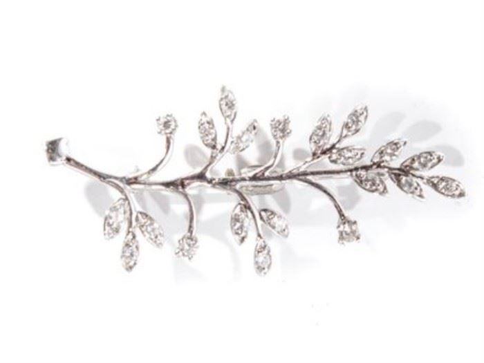 521EK Platinum and Diamond Branch Form Dress Pin