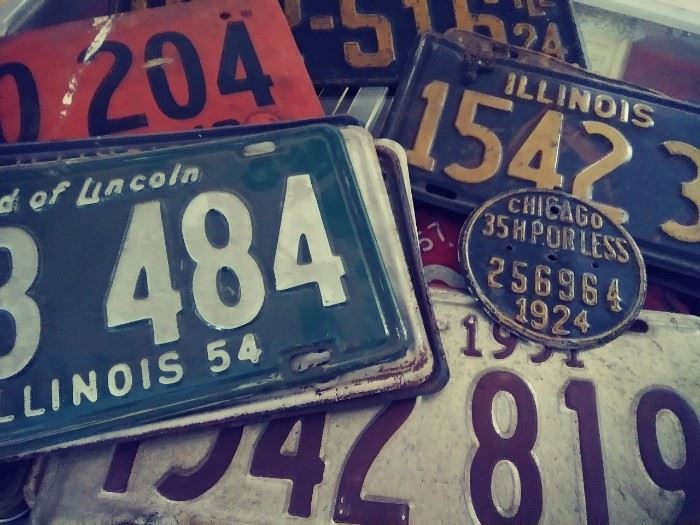 Great Collection of license plates going back to the 30s. Some soy plates too