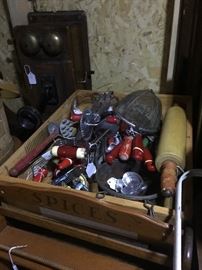 Numerous Red Handled Kitchen Utensils