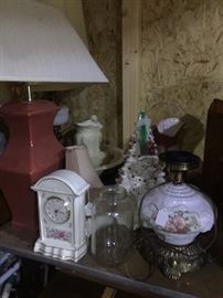 Clocks, lamps, Ceramic Christmas Tree, Pitcher & bowl sets,
