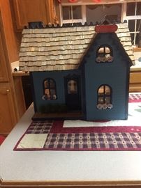 Doll house finished with shingles & furnishing