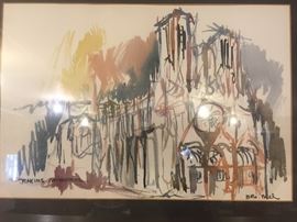 Brother Mel original signed print  Rhein’s cathedral 