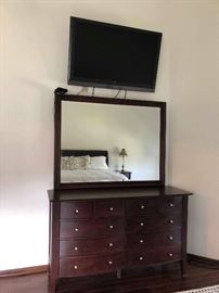 wide dress and flat screen tv