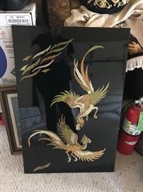 Metal inlaid art imported