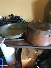 antique rice pan and sifter