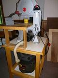 tool shop 10" sliding compound miter saw js-1023 on custom built stand w/built in shop vac