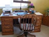 WINNERS ONE OAK DESK, GREAT CONDITION LOTS OF STORAGE