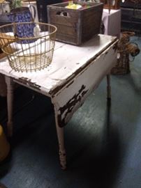 A couple of egg baskets and great chippy table!