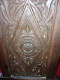 Close up shot of the side of the tray table. Just look at the details.