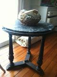 Black marble table.