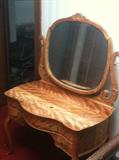 This gorgeous vanity is a match to the bureau. Just a fabulous piece.