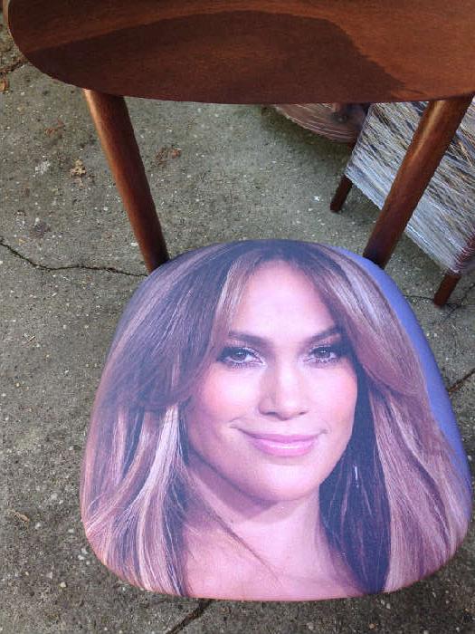 Here is an example of the FACE CHAIRS that our client makes for a gallery in Manhattan.  You can select the celebrity of choice and it will be assembled, numbered and signed right in front of you.