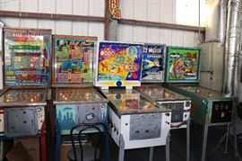 Working pinball machines.