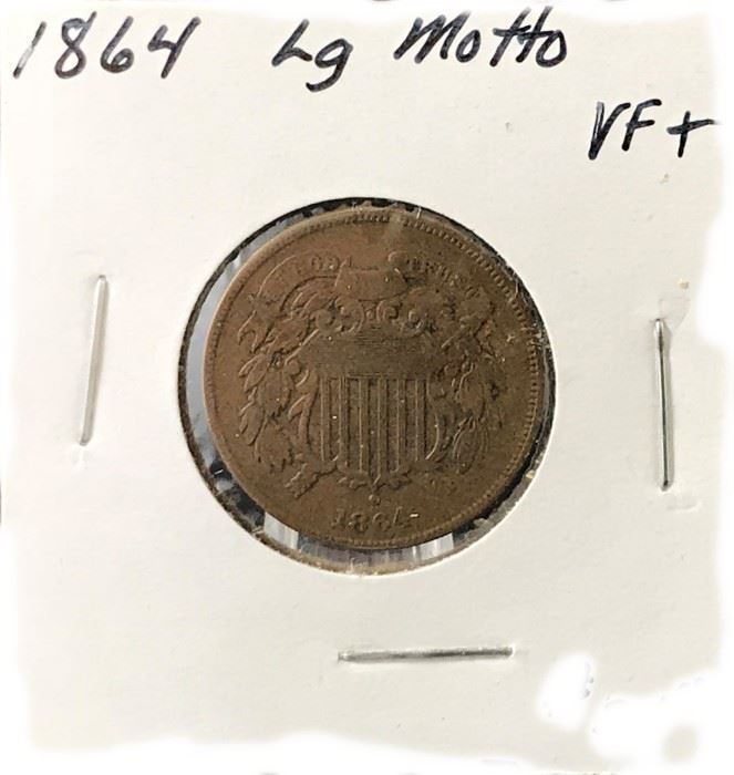 1864 Large Motto 2 Cent