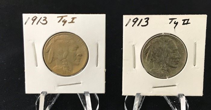 Buffalo Nickels - 1913 T1, 1913 T2
