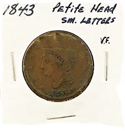 Large Cent- 1843 Petite Head/Small Letters